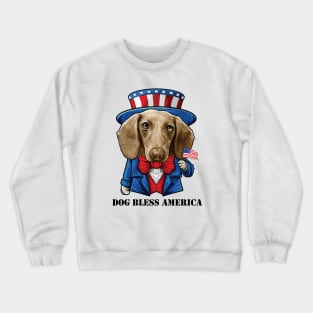 Dachshund Dog Bless America Crewneck Sweatshirt